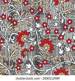 patrón de diseño de paisley vectorial transparente y mejillas en segundo plano