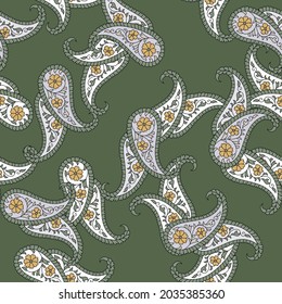 seamless vector paisley design pattern on background