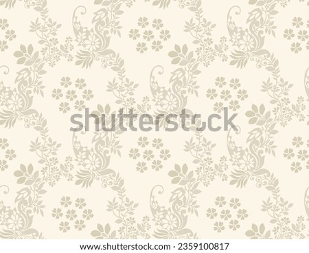 Seamless vector paisley with flower wallpaper design
