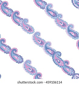 Seamless vector paisley pattern. Asian background.  Good for web, print, wrapping paper