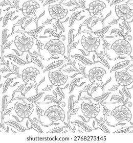 seamless vector paisley pattern on outline