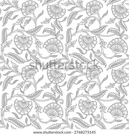 seamless vector paisley pattern on outline