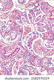 seamless vector paisley pattern, vintage wallpaper design, ethnic style. Seamless pattern based on ornament paisley Bandana Print.