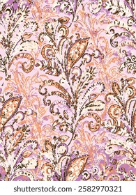 seamless vector paisley pattern, vintage wallpaper design, ethnic style. Seamless pattern based on ornament paisley Bandana Print.