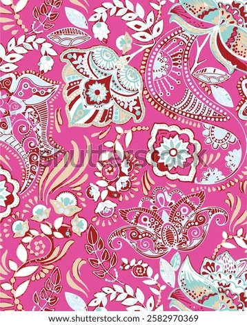 seamless vector paisley pattern, vintage wallpaper design, ethnic style. Seamless pattern based on ornament paisley Bandana Print.