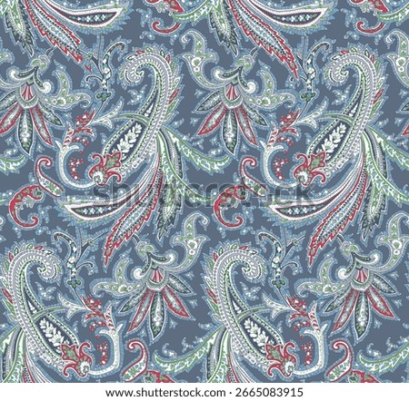 seamless vector paisley pattern, vintage wallpaper design, ethnic style. Seamless pattern based on ornament paisley Bandana Print.