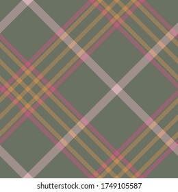 Seamless vector pale green tartan pattern. Plaid background. Classic fashion ornate pattern. For design, fabric, textile, wrapping etc.