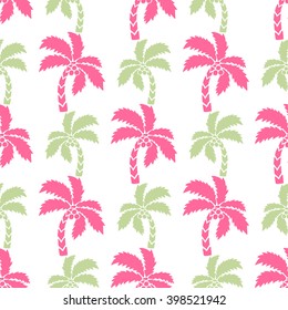 Seamless vector palm tree pattern illustration. Tropical and surf design. Good for textile fabric design, wrapping paper and website wallpapers. 