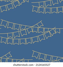 Seamless vector party flags pattern. Celebration banner background for fabric, textile, wrapping, cover etc.