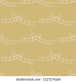 Seamless vector party flags pattern. Celebration banner background for fabric, textile, wrapping, cover etc.