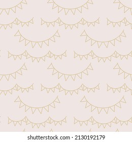 Seamless vector party flags pattern. Celebration banner background for fabric, textile, wrapping, cover etc.