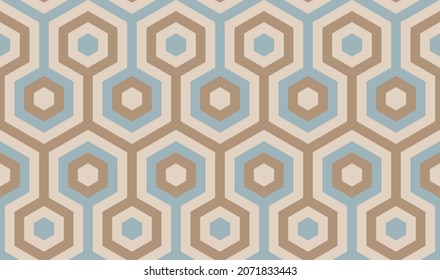 Seamless vector pastel pattern. Hexagon. Wrapping paper pattern. Template for fabric. Stylish background for cards. Modern geometric textile design. Fashionable color combinations. Backdrop. Wallpaper
