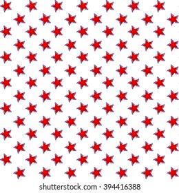 Seamless vector patriotic stars pattern (Russia) on white background