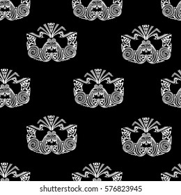 Seamless vector patter with polynesian tattoo mask  for textile, ceramics, fabric, print, cards, wrapping 