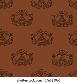 Seamless vector patter with polynesian tattoo mask  for textile, ceramics, fabric, print, cards, wrapping 