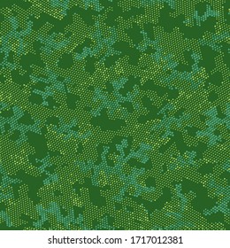 Seamless Vector Patterd Design.  Seamless Graphic Khaki Army, Camo Texture. Green Seamless Circle Camouflage, Graphic Backdrop. Brown Repeated Color Camouflage, Vector Clouds.