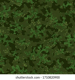 Seamless Vector Patterd Design.  Repeated Graphic Green Digital, Camo Camo. Beige Seamless Point Camouflage, Graphic Camouflage. Khaki Seamless Abstract Camouflage, Vector Wrapping.