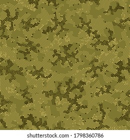 Diseño De Patrón Vector Sin Precedentes.  Punto marrón vectorial repetido, tapiz de Camo. Camuflaje Khaki Seamless Spots, Fondo Gráfico. Camuflaje Círculo Verde Sin Marea, Camuflaje Gráfico.