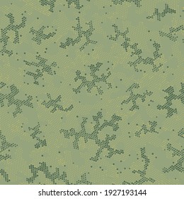 Seamless Vector Patterd Design.  Repeated Graphic Green Artistic, Camo Clouds. Beige Repeated Modern Camouflage, Graphic Background. Khaki Seamless Monochrome Camouflage, Vector Wallpaper.