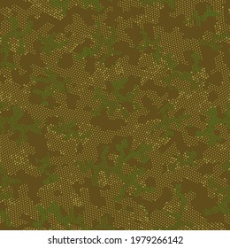 Diseño De Patrón Vector Sin Precedentes.  Creativo Verde Gráfico Repetido, Fondo Camo. Khaki Repetió Camuflaje Moderno, Imagen Gráfica. Camuflaje Militar Beige Seamless, Arte Vector.