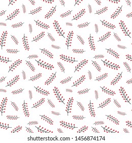 Seamless vector pattern 10 eps. Decorative floral template. White background with chaotic red flowers. Pattern for fabric, textile, cover, design, wrapping. Spring summer field of flowers wallpaper.