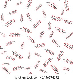 Seamless vector pattern 10 eps. Decorative floral template. White background with chaotic red flowers. Pattern for fabric, textile, cover, design, wrapping. Spring summer field of flowers wallpaper.
