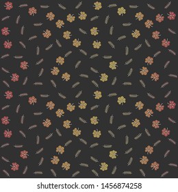 Seamless vector pattern 10 eps. Decorative floral template. Black background with gradient flowers. Pattern for fabric, textile, cover, design, wrapping. Spring summer field of flowers wallpaper.