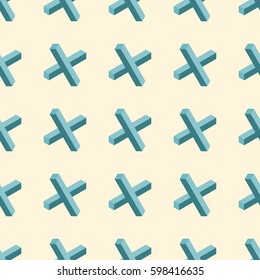 Seamless vector pattern with 3d figures