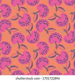 Seamless vector pattern with abstract apples.