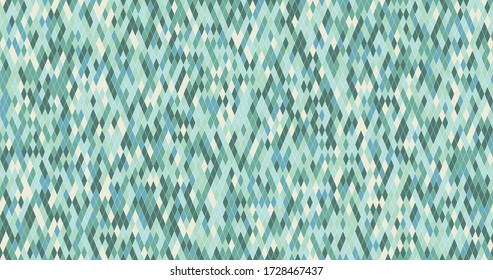 Seamless vector pattern. Abstract background of rhombuses of turquoise and green shades