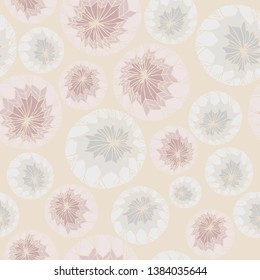 Seamless vector pattern abstract balloons on light pink background. Simple art wallpaper design with snowballs.