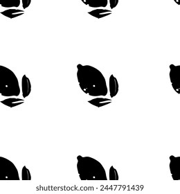 Seamless vector pattern of abstract black leafy specks, isolated on white, suitable for eco-themed designs.