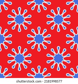 Seamless vector pattern with abstract blot ornament. Simple design for printing on paper, textiles.