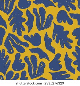 Seamless vector pattern. Abstract botanical composition for fabric, textile, endless background.