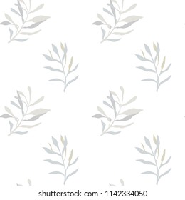 Seamless vector pattern of abstract branches and leaves