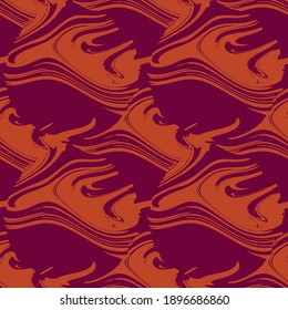 Seamless vector pattern. Abstract burgundy and orange background. For clothing, design, fabric, template.