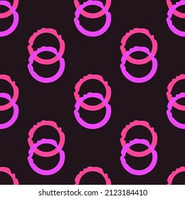 Seamless vector pattern with abstract circles on a black background