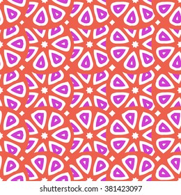 Seamless vector pattern with abstract citrus fruit cuts. Bright colored repeating pattern  wrapping paper, scrapbooking, children projects. 