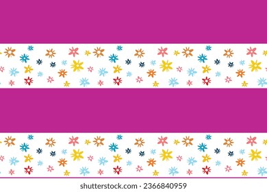 Seamless vector pattern abstract colorful flowers violet paralel lines Perfect summer spring print children's fabrics Bed linen Wrapping paper Typography design Tablecloths Scrapbooking Cardmaking