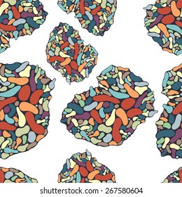 Seamless vector pattern of abstract colorful hand-drawn design element with bubble mesh. eps8