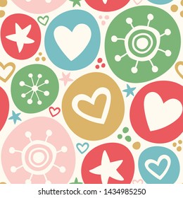 Seamless vector pattern with abstract different shapes.