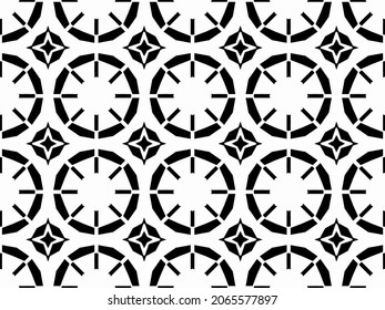 Seamless vector pattern with abstract elements, mix of circular elements, pizza shape, strokes and stars. Delicate design for textiles, posters, cards, fabrics, flyers. Vector illustration EPS 10.  