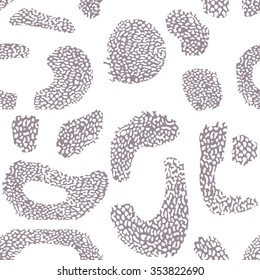 Seamless vector pattern with abstract elements resembling marine sponge, coral, or microorganisms
