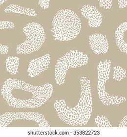 Seamless vector pattern with abstract elements resembling marine sponge, coral, or microorganisms