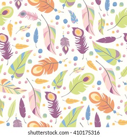 Seamless vector pattern with abstract feathers. feathers pattern
