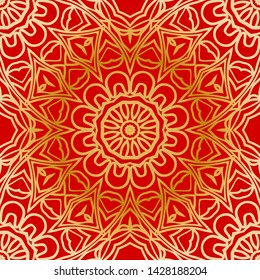 Seamless vector pattern with abstract floral and leave style. For modern interiors design, wallpaper, textile industry