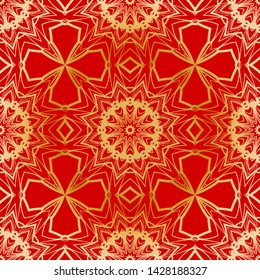 Seamless vector pattern with abstract floral and leave style. For modern interiors design, wallpaper, textile industry