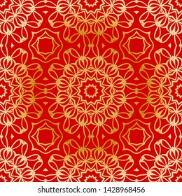 Seamless vector pattern with abstract floral and leave style. For modern interiors design, wallpaper, textile industry