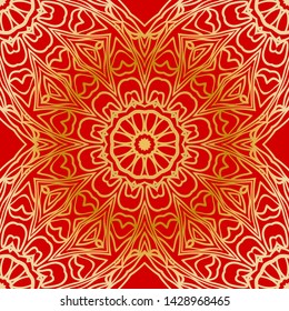 Seamless vector pattern with abstract floral and leave style. For modern interiors design, wallpaper, textile industry