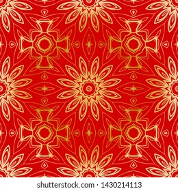 Seamless vector pattern with abstract floral and leave style. For modern interiors design, wallpaper, textile industry